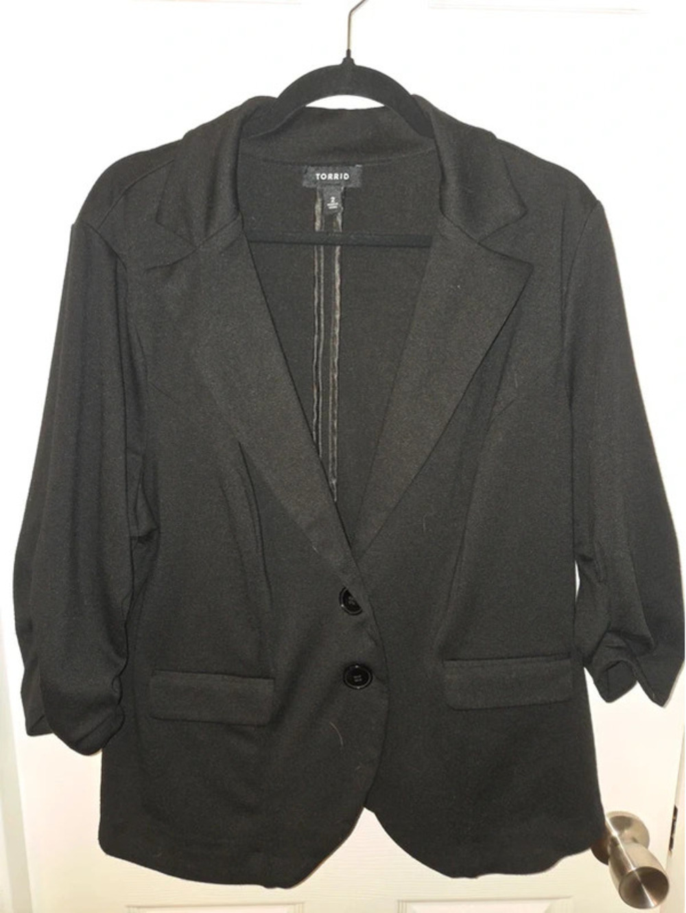 Torrid ruched sleeve blazer